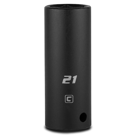 Capri Tools 1/2 in Drive 21 mm 6-Point Metric Deep Impact Socket 5-5221